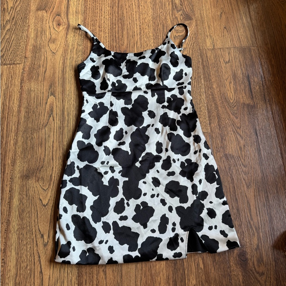 Wild Fable Black and White Cow Print Dress